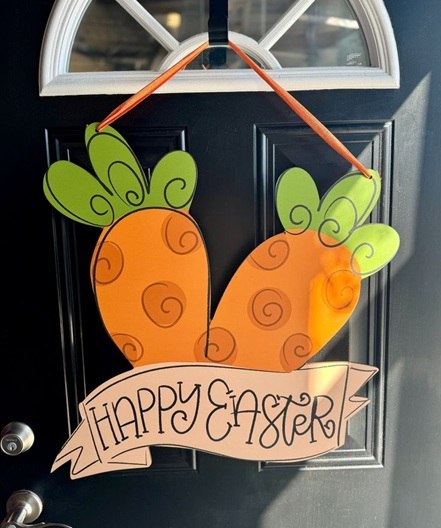 Carrot Door Hanger outdoor easter decorations