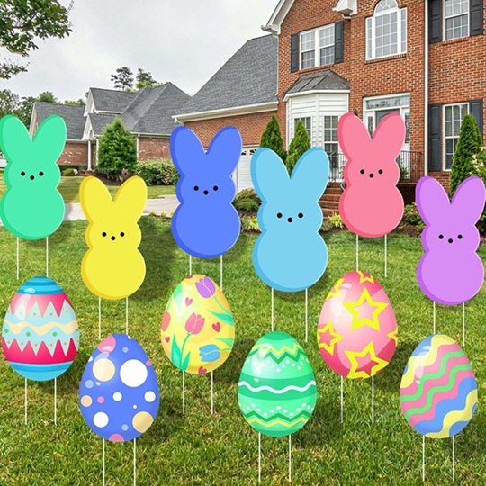 Colorful Easter Egg Yard Stakes