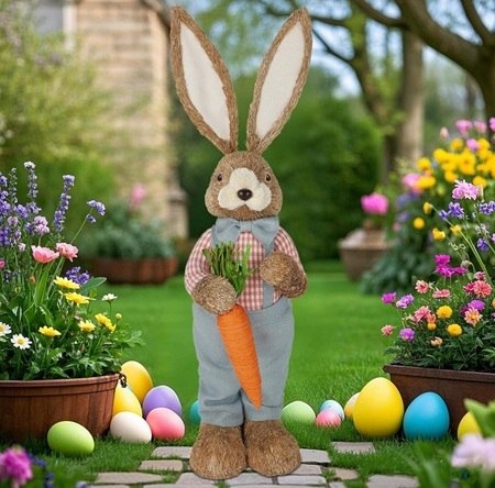 Rustic Easter Bunny Statue