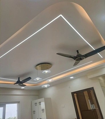 10 simple false ceiling designs for hall with two fans