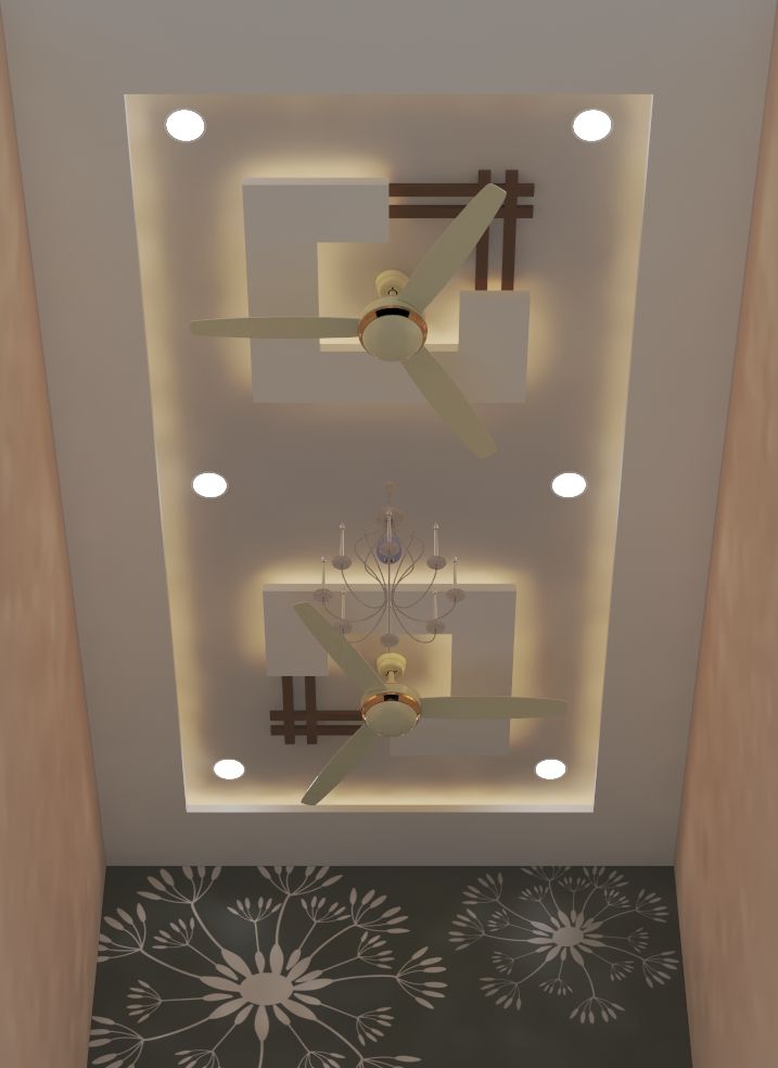 10 simple false ceiling designs for hall with two fans