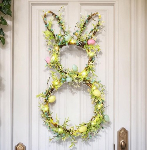 Bunny-Shaped Spring Wreath