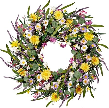 modern spring wreath for front door