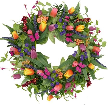 Colorful Tulip Wreath