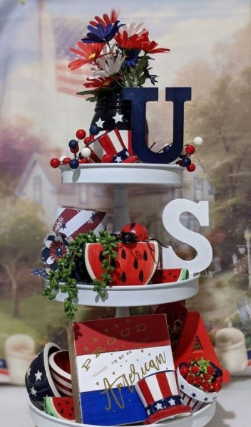 4th of July tiered tray ideas