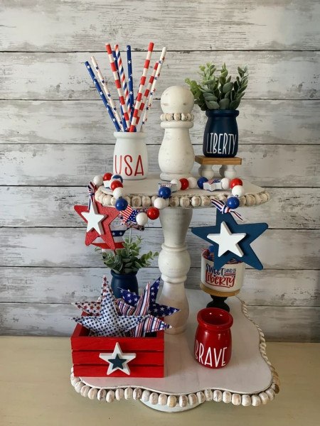 Patriotic Tiered Tray Ideas