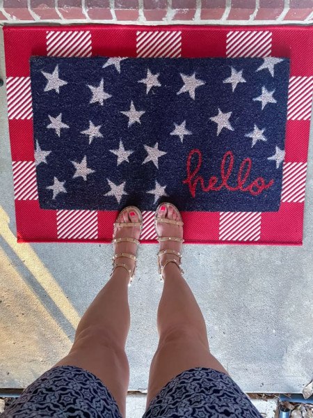 4th of July Decor Ideas: Layered Patriotic Doormat