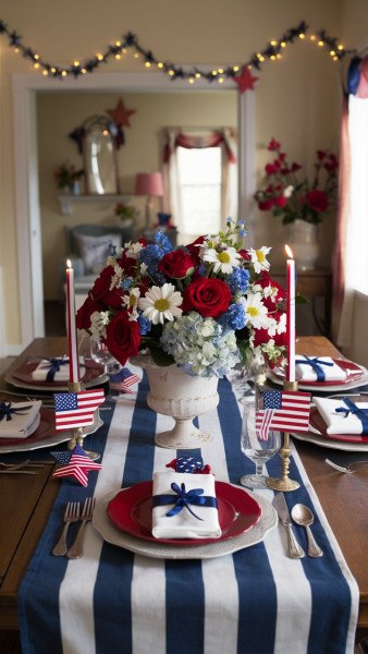 Patriotic Dining Table Setup