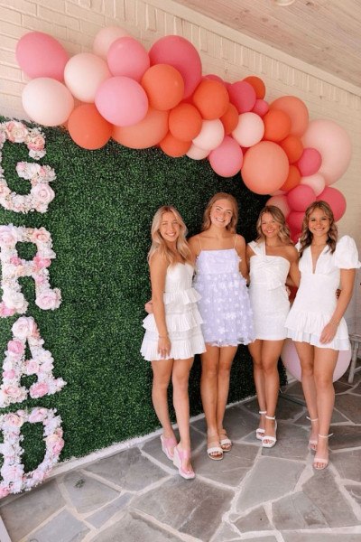 Graduation Balloon & Flower Wall Backdrop
