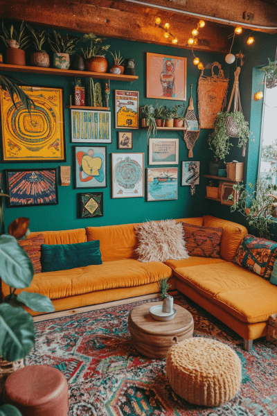Above Couch Eclectic Bohemian Gallery