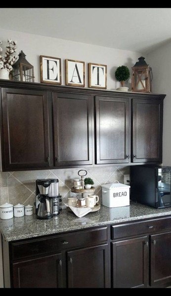 above cabinet decor
