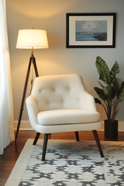 Simple Chair and Lamp Setup