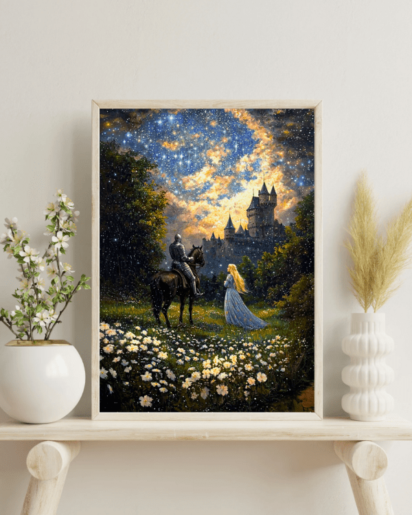 A Knight and His Princess Secret Meeting – Poster Wall Art - PLR Digital Products 3