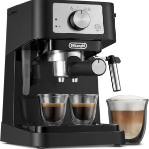 De’Longhi Stilosa Manual Espresso Machine, Latte & Cappuccino Maker, 15 Bar Pump Pressure + Milk Frother Steam Wand, Black / Stainless, EC260BK - PLR Digital Products