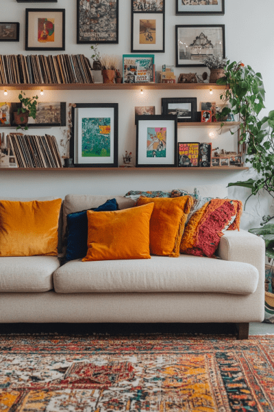 Colorful Maximalist Eclectic Living Room Decor Ideas