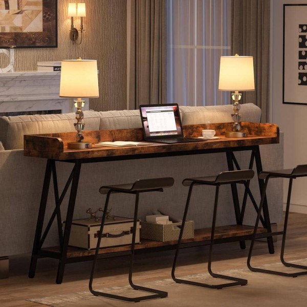 sofa table behind couch decor ideas 