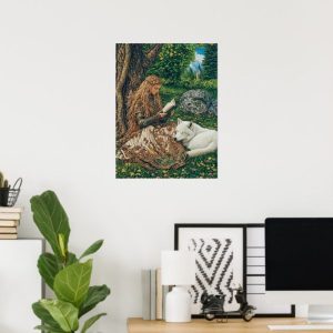 Princess Reading by her Wolf Pet - PLR Digital Products