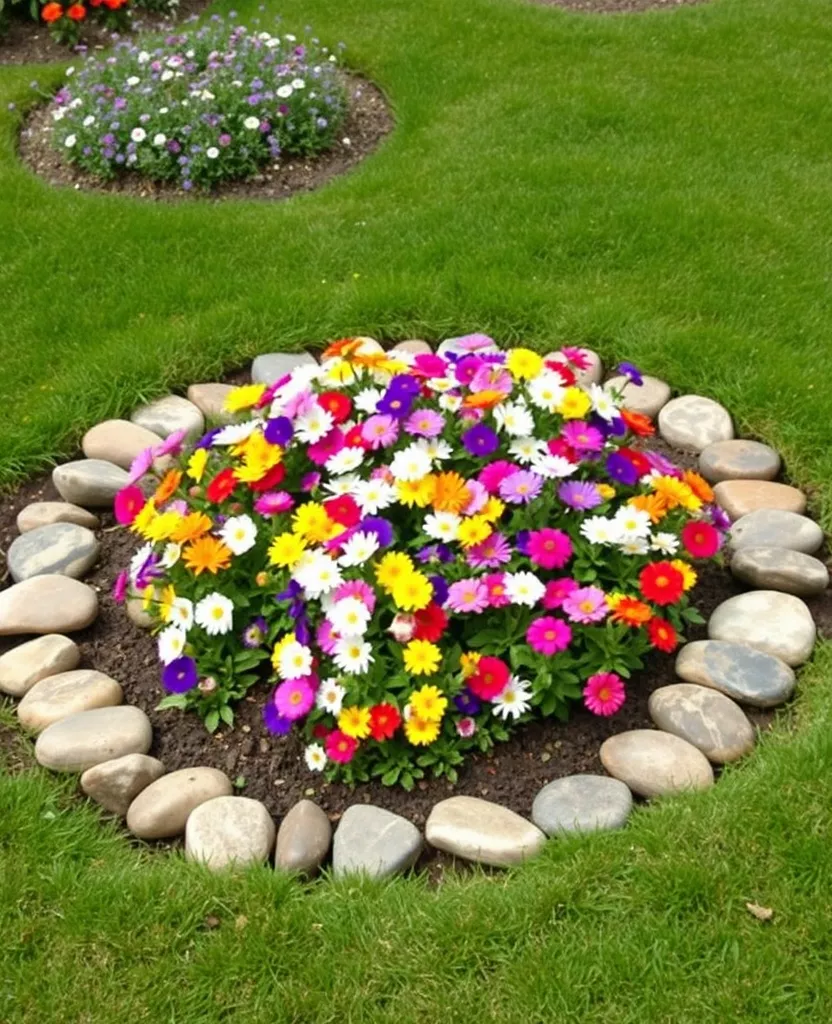 flower beds in front of house