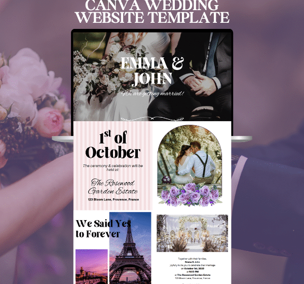 Canva Wedding Website Template with Trackable RSVP & Map
