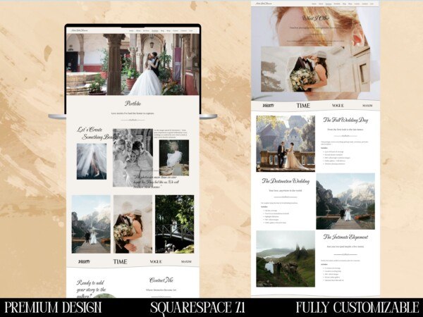 Squarespace Website Template for Wedding Photographers – Premium Design
