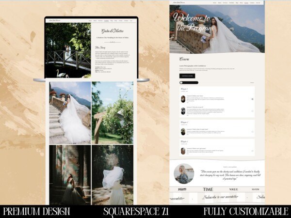 Squarespace Website Template for Wedding Photographers – Premium Design