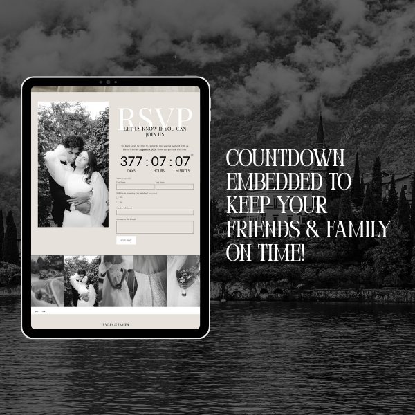 Squarespace Wedding Template, Elegant Wedding Website, Wedding Countdown, RSVP, Map, Black & White, Vintage, Italian, Old Money