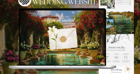 Whimsical Squarespace Wedding Website Template, RSVP, Countdown, Editable Tropical Farm Island Elegance Destination Wedding Website Template