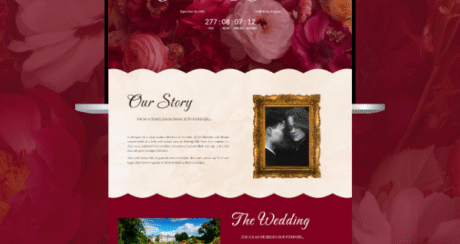 Floral Squarespace Wedding Website Rsvp Template for Couple with Wedding Countdown & Interactive Map | Vintage, Luxury One Page Design