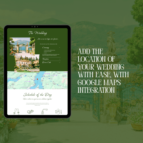 Squarespace Destination Wedding Website, Minimal One Page Template with RSVP, Map & Countdown