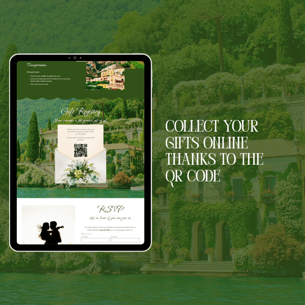 Squarespace Destination Wedding Website, Minimal One Page Template with RSVP, Map & Countdown