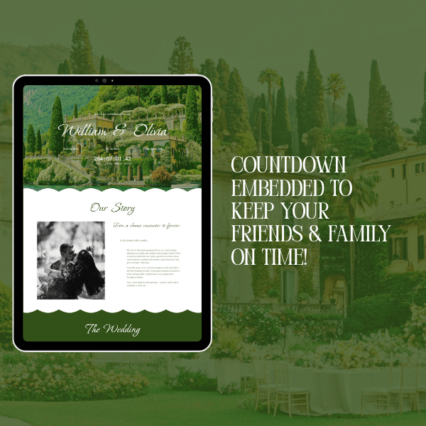 Squarespace Destination Wedding Website, Minimal One Page Template with RSVP, Map & Countdown