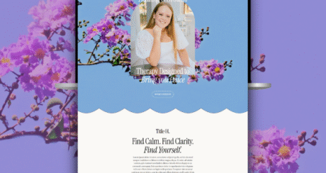 Therapist Squarespace Website Template | Lilac Blue Theme with Floral Design | Counseling, Psychologist, Life Coach & Wellness 7.1 Site