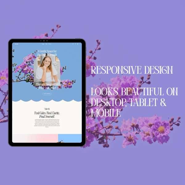Therapist Squarespace Website Template | Lilac Blue Theme with Floral Design | Counseling, Psychologist, Life Coach & Wellness 7.1 Site