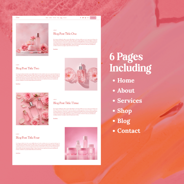 Squarespace Skincare & Beauty Shop Template | Modern Medspa, Lash Online Store Website | Luxury Pastel E-Commerce Boutique Online Store