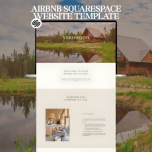 Airbnb Squarespace Template, Real Estate, Rustic Modern Woodland Cabin, Vacation Rental, Hotel, Guest House, VRBO, Booking Website - PLR Digital Products 3