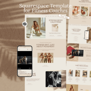 Fitness Coach Squarespace Website Template with Podcast, Course, Blog & Shop Pages - PLR Digital Products