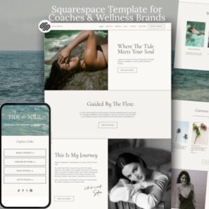 Squarespace Templates for Therapists, Counselor Psychologist & Coaching | Modern Minimal Feminine 7.1 Website with Acuity Scheduling - PLR Digital Products