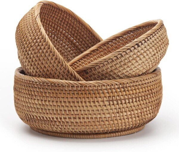Round Rattan Fruit Baskets