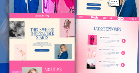 Squarespace Podcast Template, Modern Colorful Landing Page Website 7.1 for Podcasters