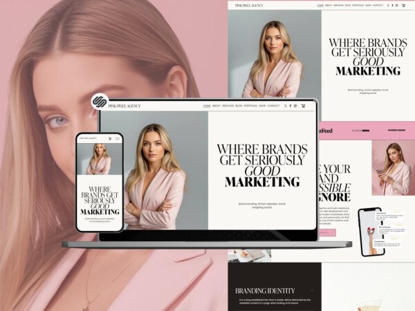 Squarespace Template Marketing Agency, Creative Coach, Virtual Assistant, Social Media Manager 7.1 Website