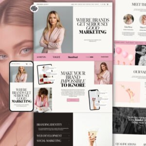 Squarespace Template Marketing Agency, Creative Coach, Virtual Assistant, Social Media Manager 7.1 Website - PLR Digital Products