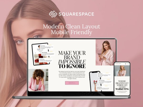 Squarespace Template Marketing Agency, Creative Coach, Virtual Assistant, Social Media Manager 7.1 Website
