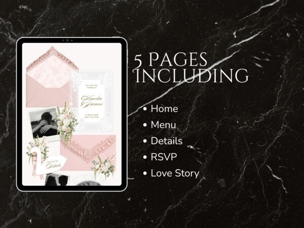Blush Sage Wedding Website Template: Canva Pink & Green Save the Date Digital Invitation, RSVP 10 Blush Sage Wedding Website Template: Canva Pink & Green Save the Date Digital Invitation, RSVP 10