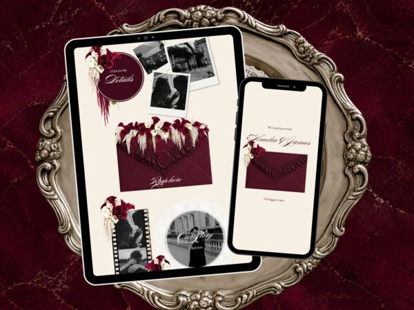 Burgundy & Ivory Vintage Floral Wedding Website Template, Editable Canva Invitation with RSVP 6 Burgundy & Ivory Vintage Floral Wedding Website Template, Editable Canva Invitation with RSVP 6