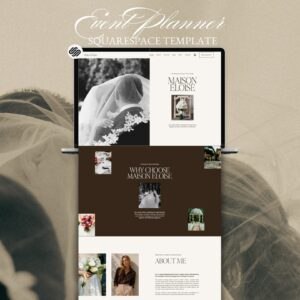 Free Luxury Event Planning Squarespace Template 7.1 | Minimal Wedding Planner & Floral Design Gallery Portfolio - PLR Digital Products