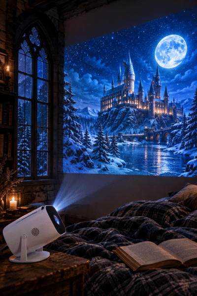 Mini Projector with Wifi and Bluetooth, Built-in Apps,Movie Projector